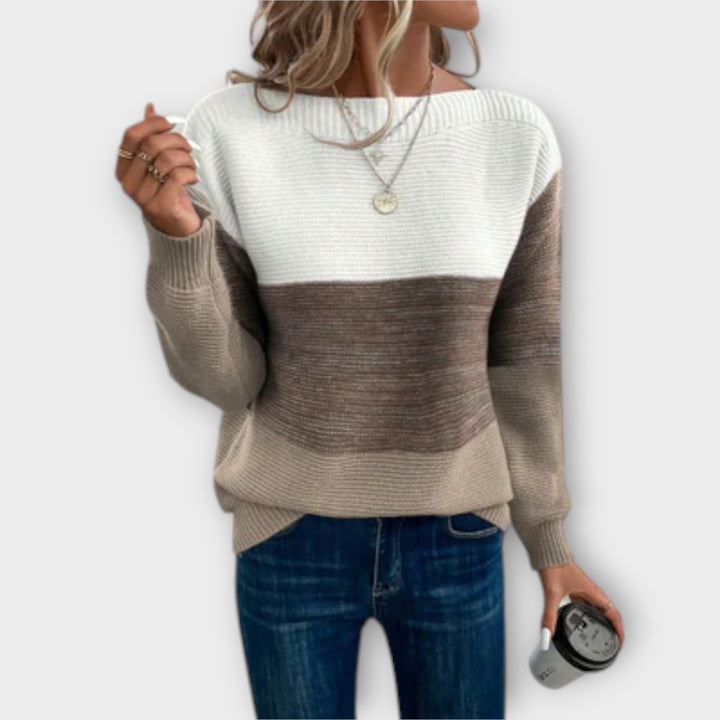 The Clara Tricolor Patchwork Sweater
