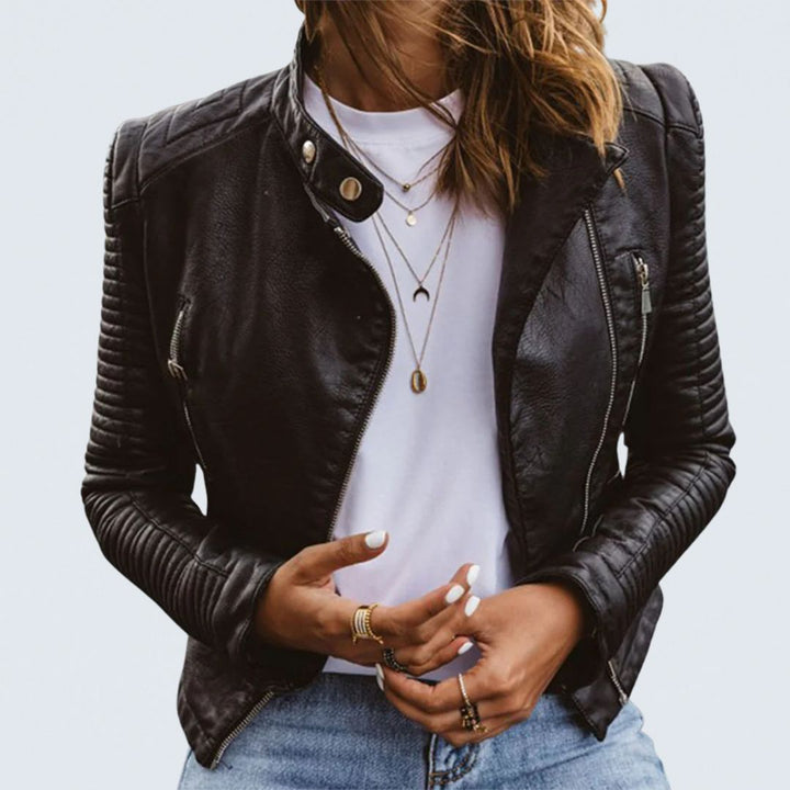 Kiki™ | Timeless Structured Zip-Up Vegas Leather Jacket
