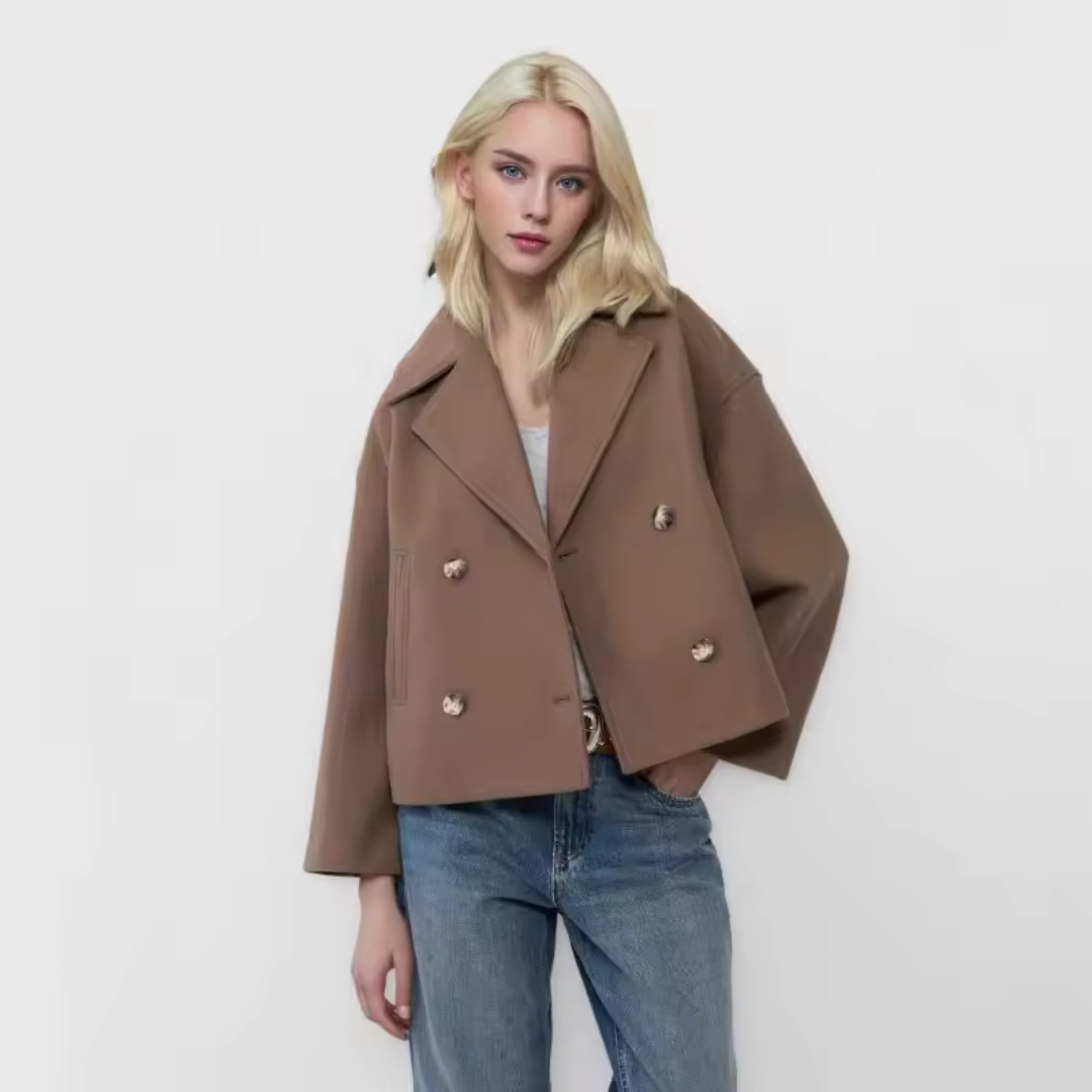 Chantal™ | Navy wool peacoat