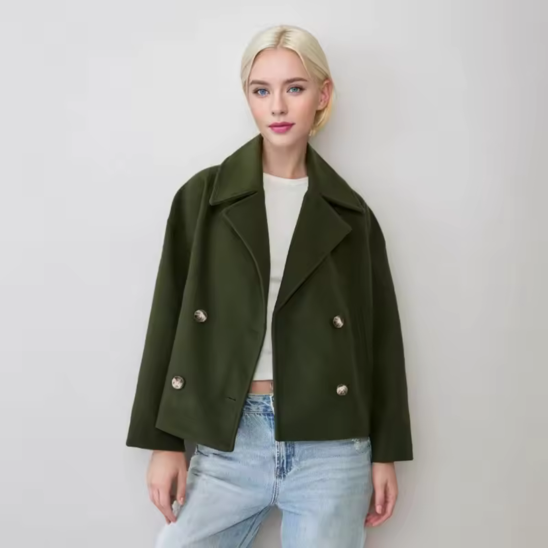Chantal™ | Navy wool peacoat