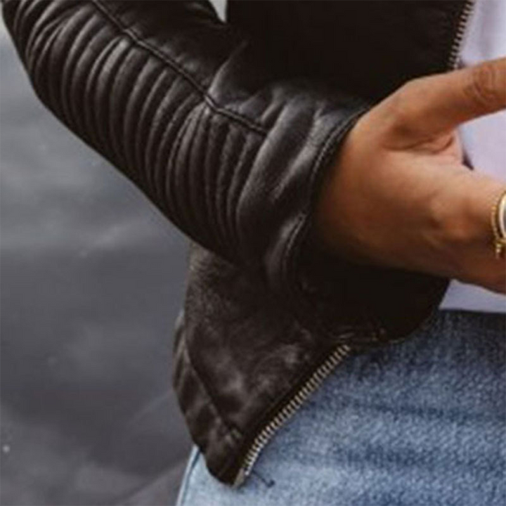 Kiki™ | Timeless Structured Zip-Up Vegas Leather Jacket