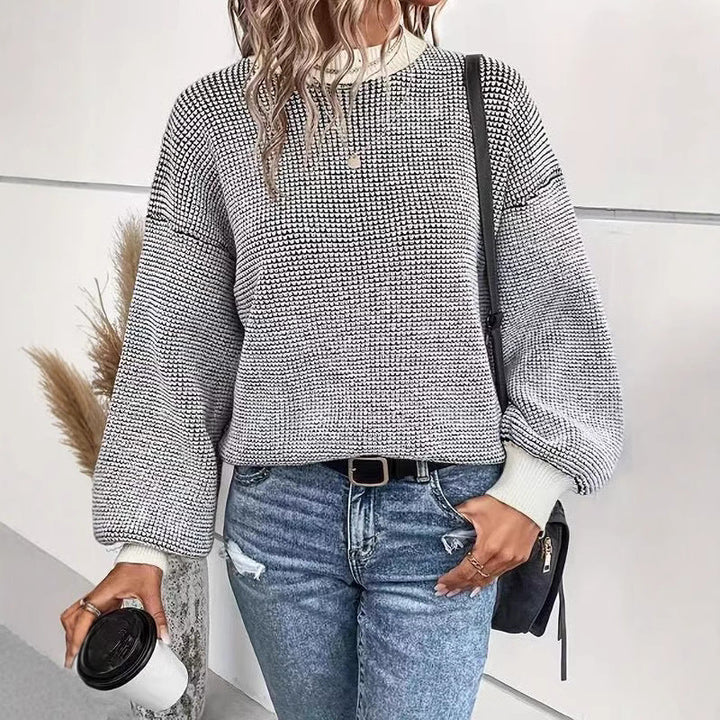 ESTELLA™ - Comfy Lantern Long Sleeve Round Neck Sweater