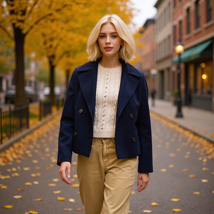 Chantal™ | Navy wool peacoat